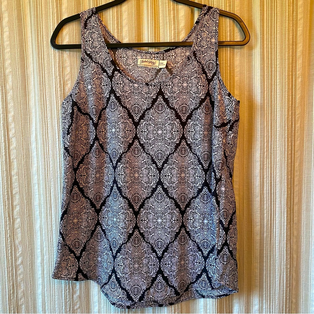 Faded Glory Black and White Printed Tank Top